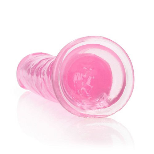 RealRock Crystal Clear Pink Dildo 9 in.