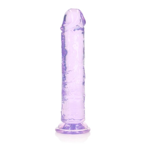 Dildo Recto de Cristal Claro RealRock - Placer Cristalino