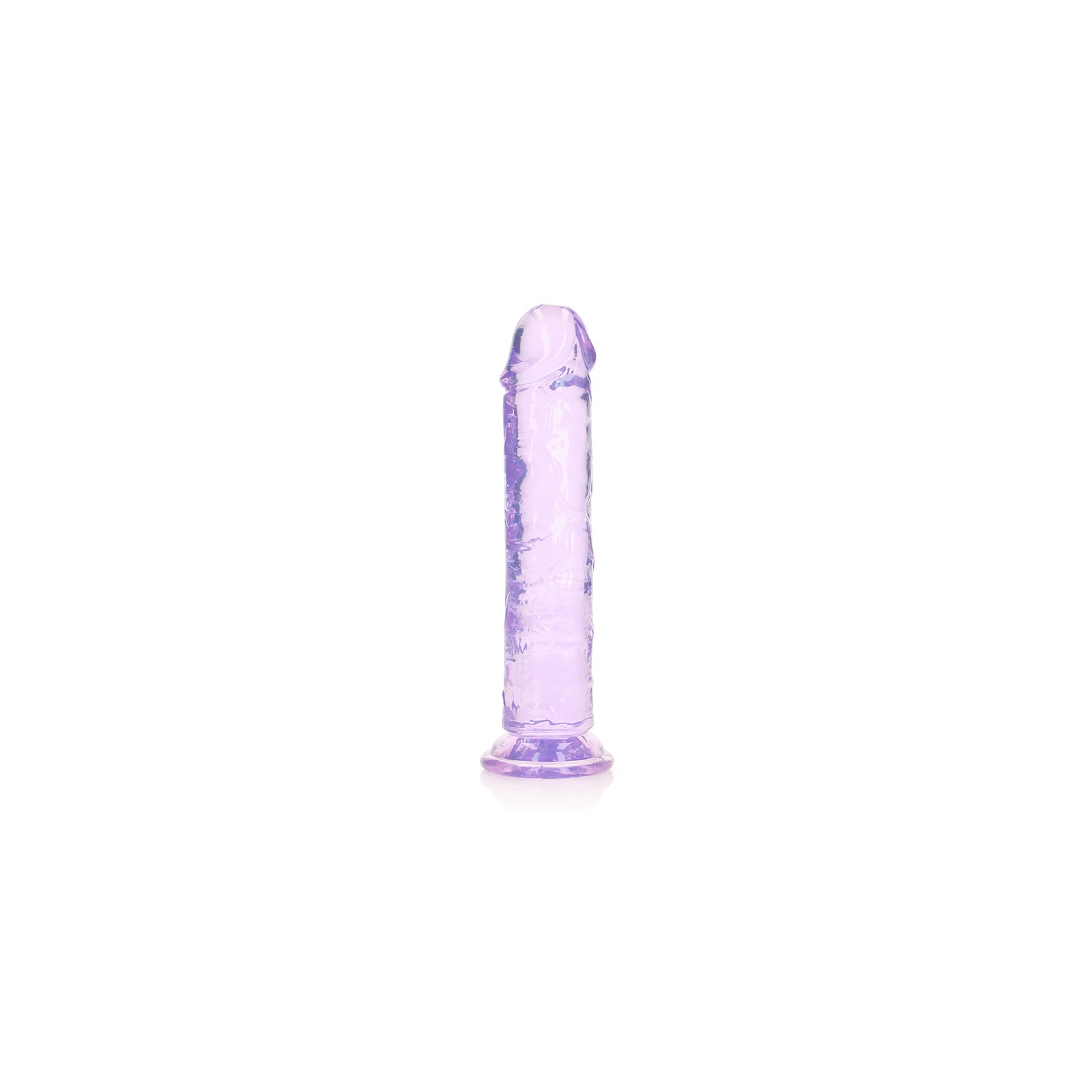 Dildo Recto de Cristal Claro RealRock - Placer Cristalino