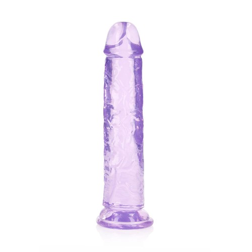 Dildo Recto de Cristal Claro RealRock - Placer Cristalino