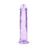 Dildo Recto de Cristal Claro RealRock - Placer Cristalino