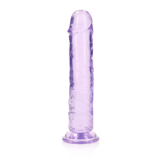 Dildo Recto de Cristal Claro RealRock - Placer Cristalino