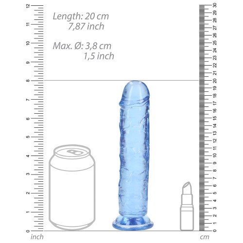 Dildo Transparente RealRock de 7 in. Azul