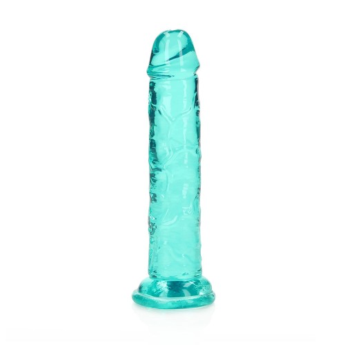 RealRock 6 in. Crystal Clear Dildo Turquoise