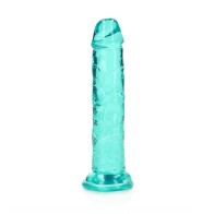 Dildo Transparente RealRock de 6 in. Turquesa