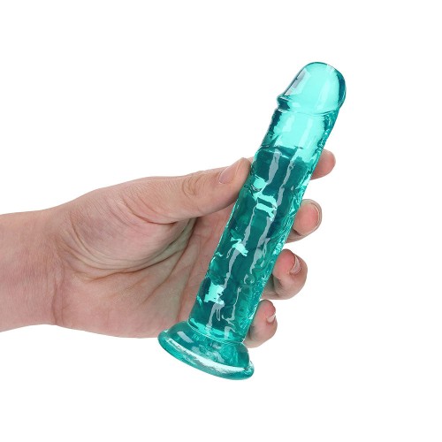 Dildo Transparente RealRock de 6 in. Turquesa