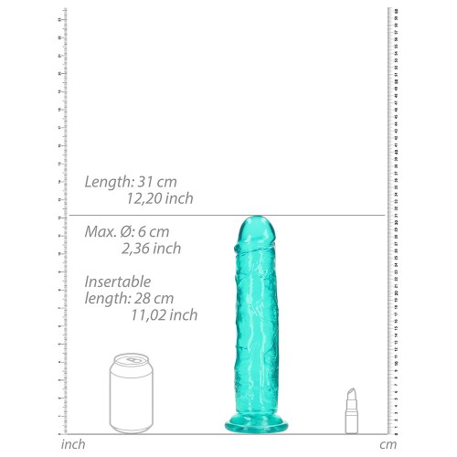 Dildo Transparente RealRock de 11 Pulgadas - A Prueba de Agua y Seguro