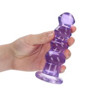 RealRock Crystal Clear Curvy Dildo/Plug - 5.5 in. Purple