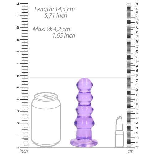 RealRock Crystal Clear Curvy Dildo/Plug - 5.5 in. Purple