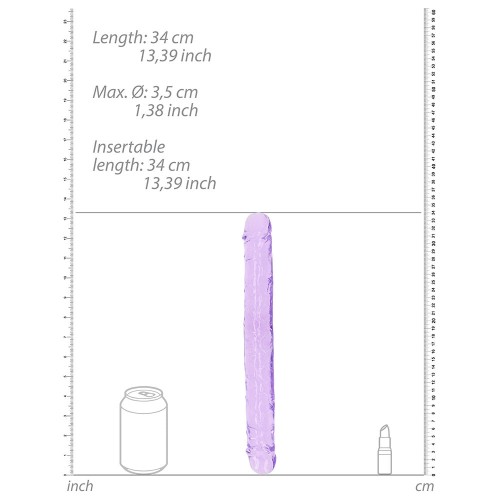 RealRock 13 in. Crystal Clear Double Dong - Dual-Ended