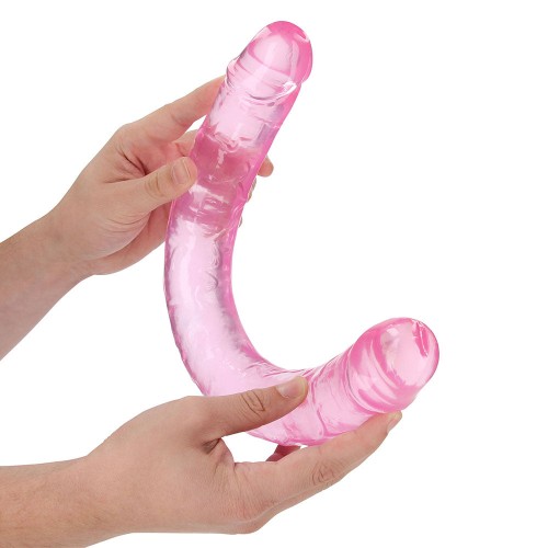 RealRock Dildo Doble Transparente de 18 in. Rosa