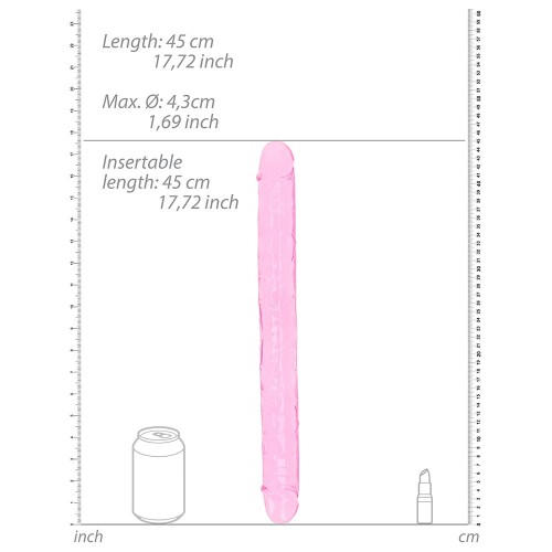 RealRock Crystal Clear Double Dong 18 in. Pink