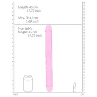 RealRock Crystal Clear Double Dong 18 in. Pink