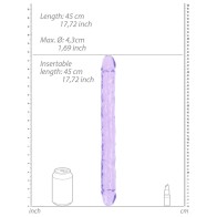 Dildo Doble Transparente RealRock - 18 in. Placer de Dos Puntas