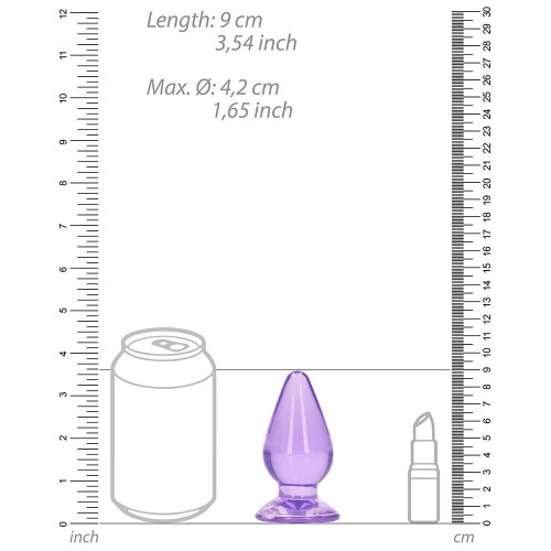 RealRock Crystal Clear 3.5 in. Anal Plug Purple