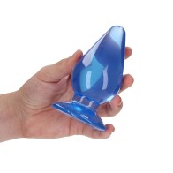 Crystal Clear Anal Plug 4.5 in. Blue for Safe Pleasure