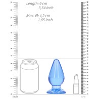 Crystal Clear Anal Plug 4.5 in. Blue for Safe Pleasure