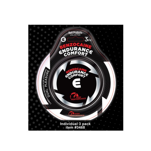 Endurance Comfort Benzocaine Condoms 3 Pack