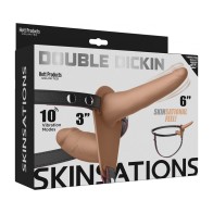 Skinsations Doble Dildo Vibrador con Arnés