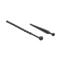 Ouch! Urethral Sounding Beginners Silicone Plug Set Black 8 mm / 10 mm