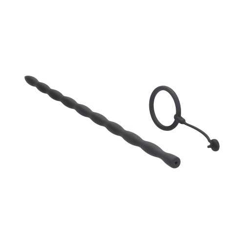 Ouch! Urethral Sounding Silicone Plug & Cock Ring Set