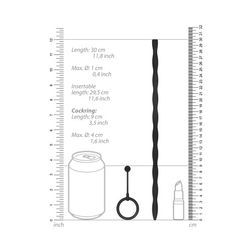 Ouch! Urethral Sounding Silicone Plug & Cock Ring Set