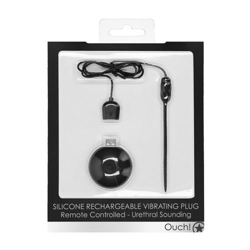 Ouch! Remote-Controlled Vibrating Urethral Sound Plug 4 mm Black