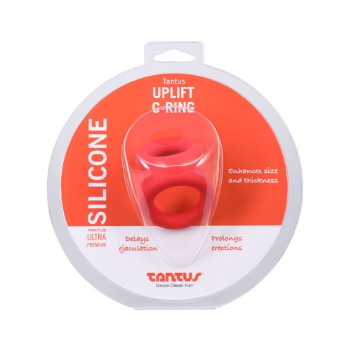 Anillo Uplift C Tantus para Pene y Bolsa Escrotal Rojo