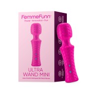 Vibrador Mini Ultra Wand Recargable de Silicona Texturizada Flexible FemmeFunn Rosa