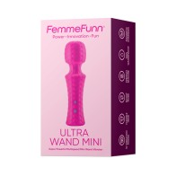 Vibrador Mini Ultra Wand Recargable de Silicona Texturizada Flexible FemmeFunn Rosa