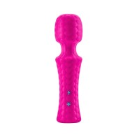 FemmeFunn Ultra Wand Mini Rechargeable Flexible Textured Silicone Vibrator Pink