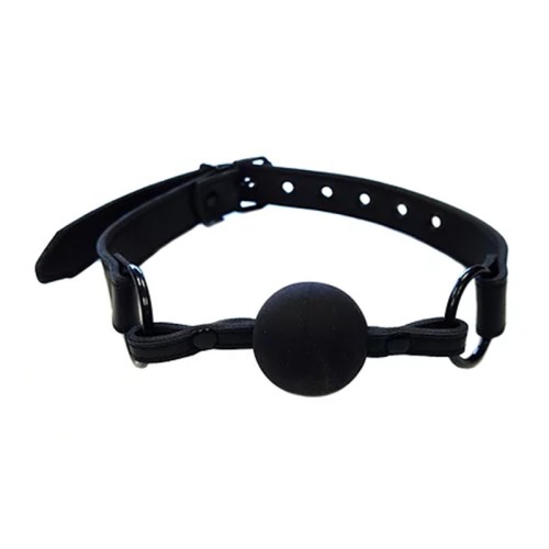 Rouge Leather Ball Gag Black