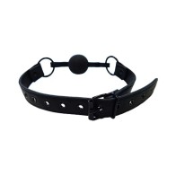 Rouge Leather Ball Gag Black