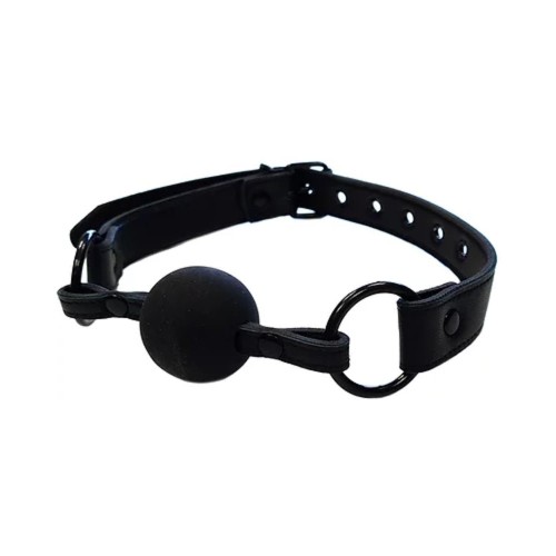 Rouge Leather Ball Gag Black