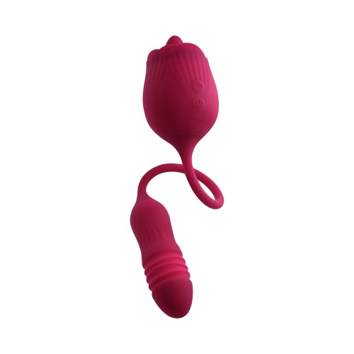 Huevo Vibro-Impulsor Doble Evolved Wild Rose Rojo