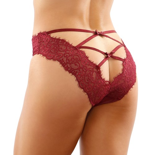 Panty de Encaje Ivy con Espalda Corte - Garnet - Elegante y Cómodo