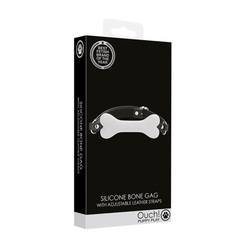 Gag de Silicona Ouch! Puppy Play Hueso Blanco