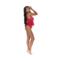 With Love Flutter Cami & Cheeky Panty Set in Red S/M