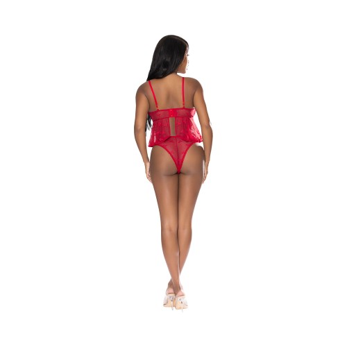 With Love Flutter Cami & Cheeky Panty Set in Red S/M