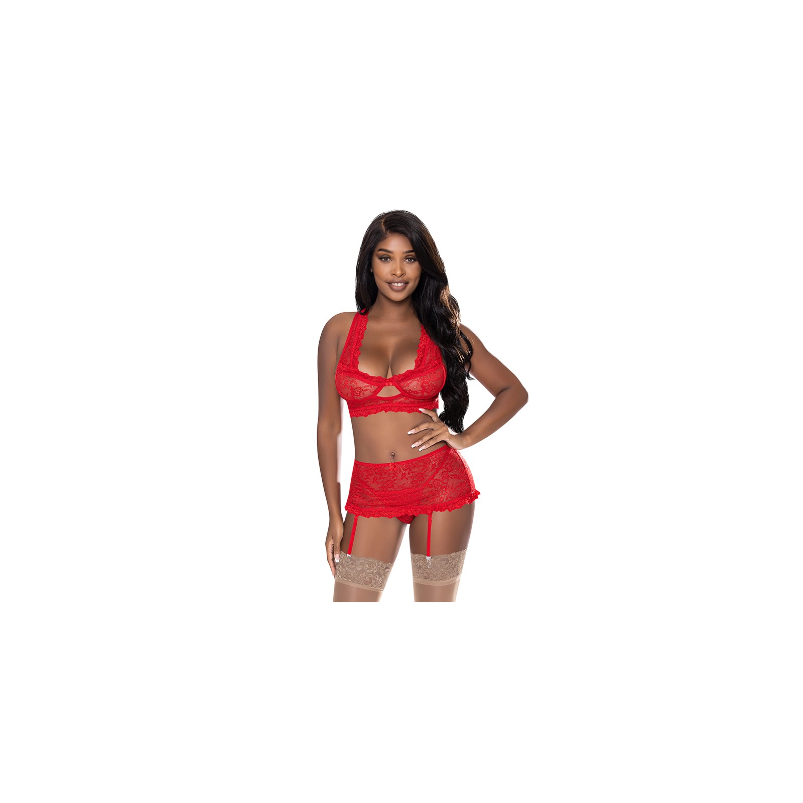 Magic Silk Ooh La Lace Red Bralette Set