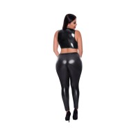 Magic Silk Chaleco Abierto y Leggings Negro Talla Reina