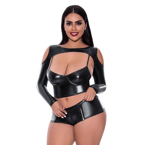 Magic Silk Liquid Onyx Camisole & Shrug Set