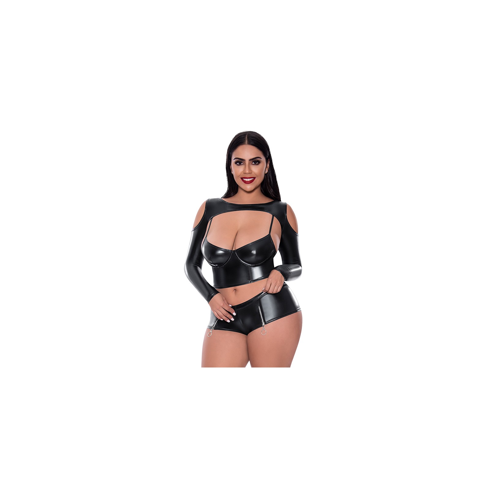 Magic Silk Liquid Onyx Camisole & Shrug Set