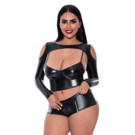 Conjunto de Camisón y Chaqueta Magic Silk Liquid Onyx