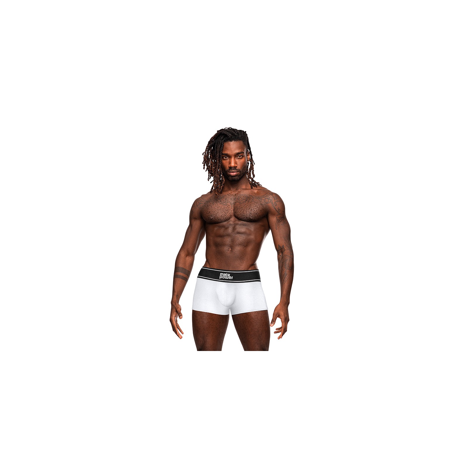 Male Power Modal Rib Pouch Short - White L