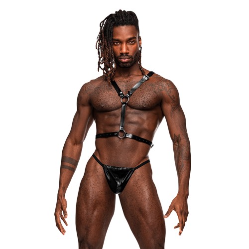 Male Power Leather Sagittarius Harness for Men