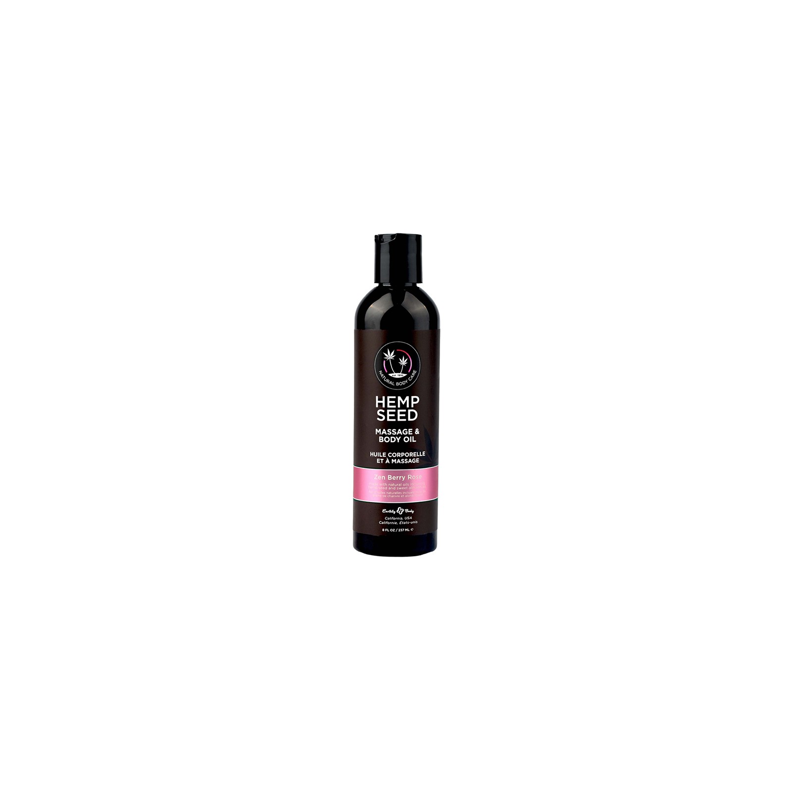 Earthly Body Hemp Seed Massage Oil Zen Berry Rose 8 oz.