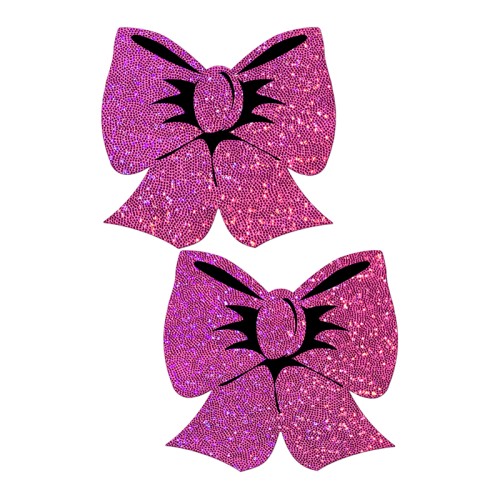 Pastease Glitter Bow Hot Pink Nipple Pasties for Daring Looks