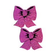 Pastease Glitter Bow Hot Pink Nipple Pasties for Daring Looks