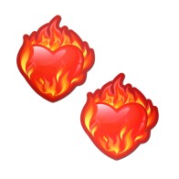 Flaming Heart Nipple Pasties